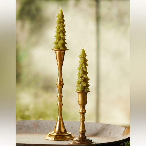 Evergreen Christmas tree taper candles - Picture 1 of 5